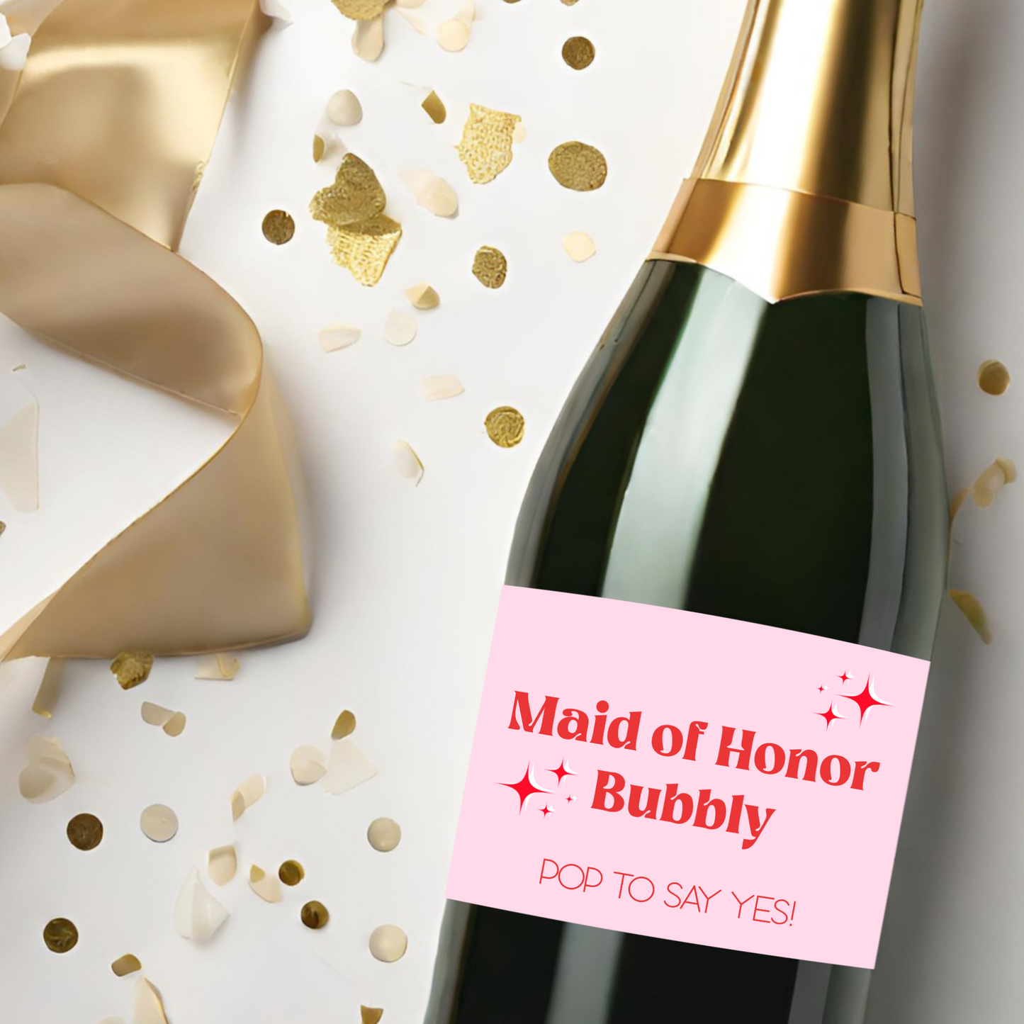 Bridesmaid Bubbly Pop To Say Yes Champagne Label