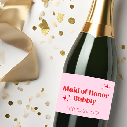 Bridesmaid Bubbly Pop To Say Yes Champagne Label