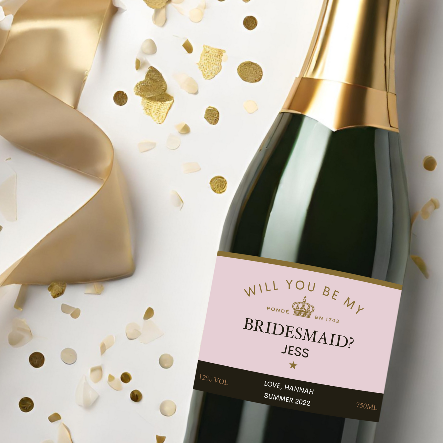 Moët Bridesmaid Proposal Champagne Label
