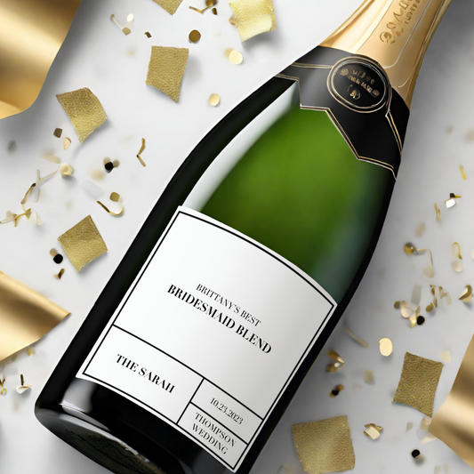 Bridesmaid Blend Square Wine Chamapgne Label