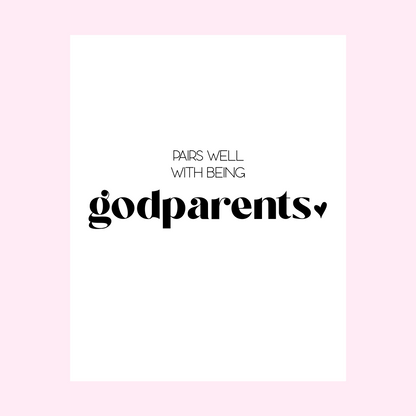 Pairs Well With Being Godparents Wine Labels