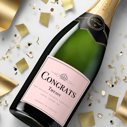 La Marca Pink Prosecco Graduation Chamapgne Label
