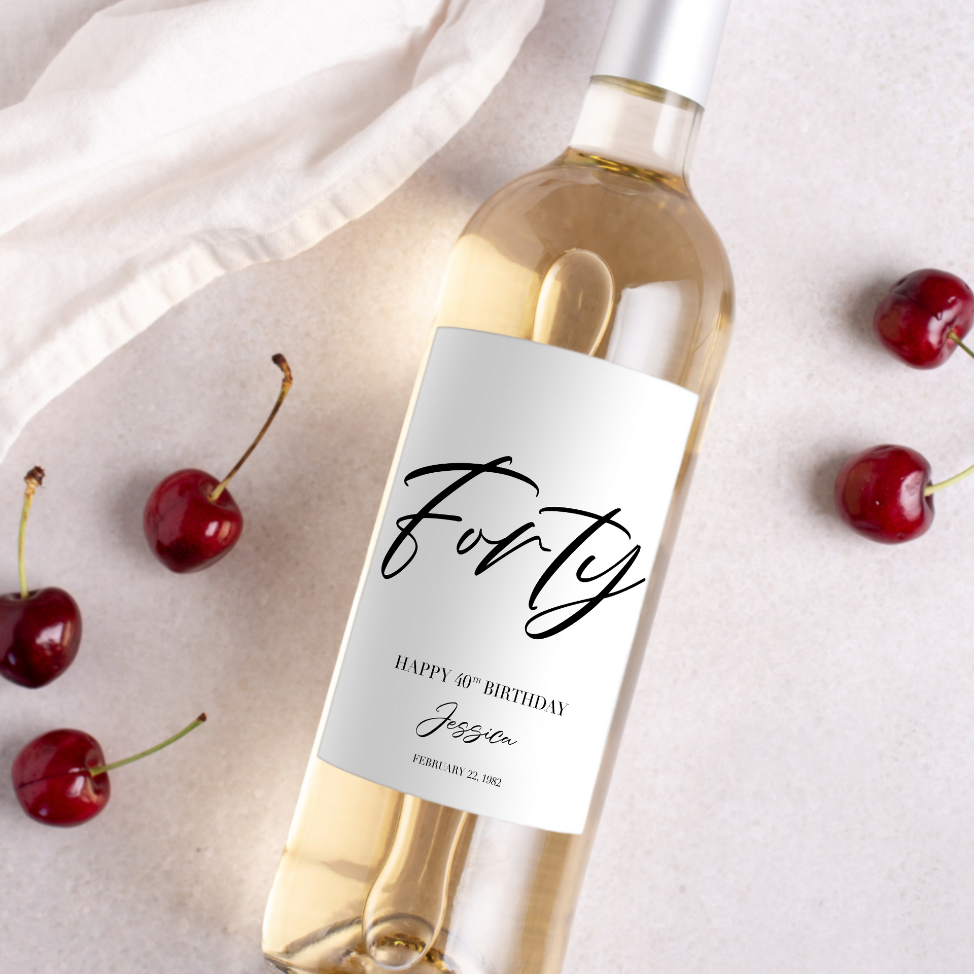 40th Birthday Wine Label – Frank & Loons