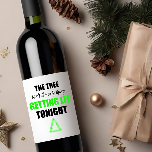 Getting Lit Holiday Wine Label
