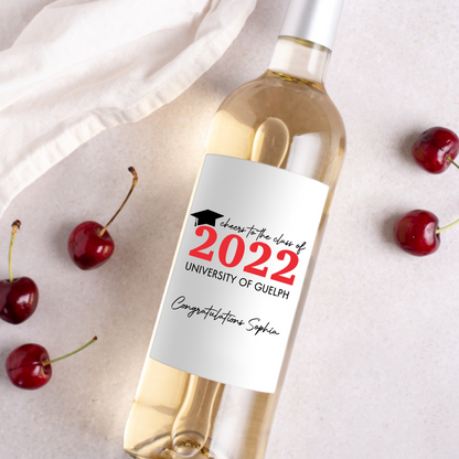 Cheers to the Class of 20XX Graduation Wine Label