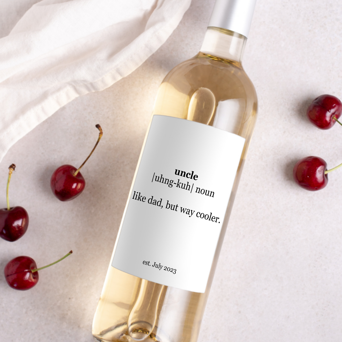 Uncle Pregnancy Announcement Wine Label