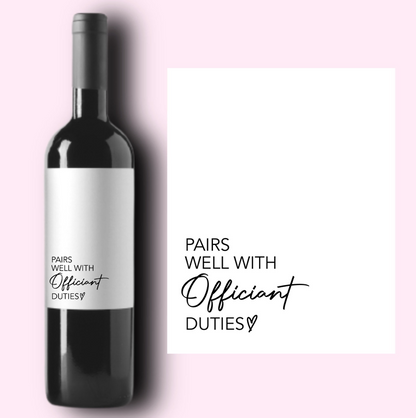 Officiant Gift Wine Label