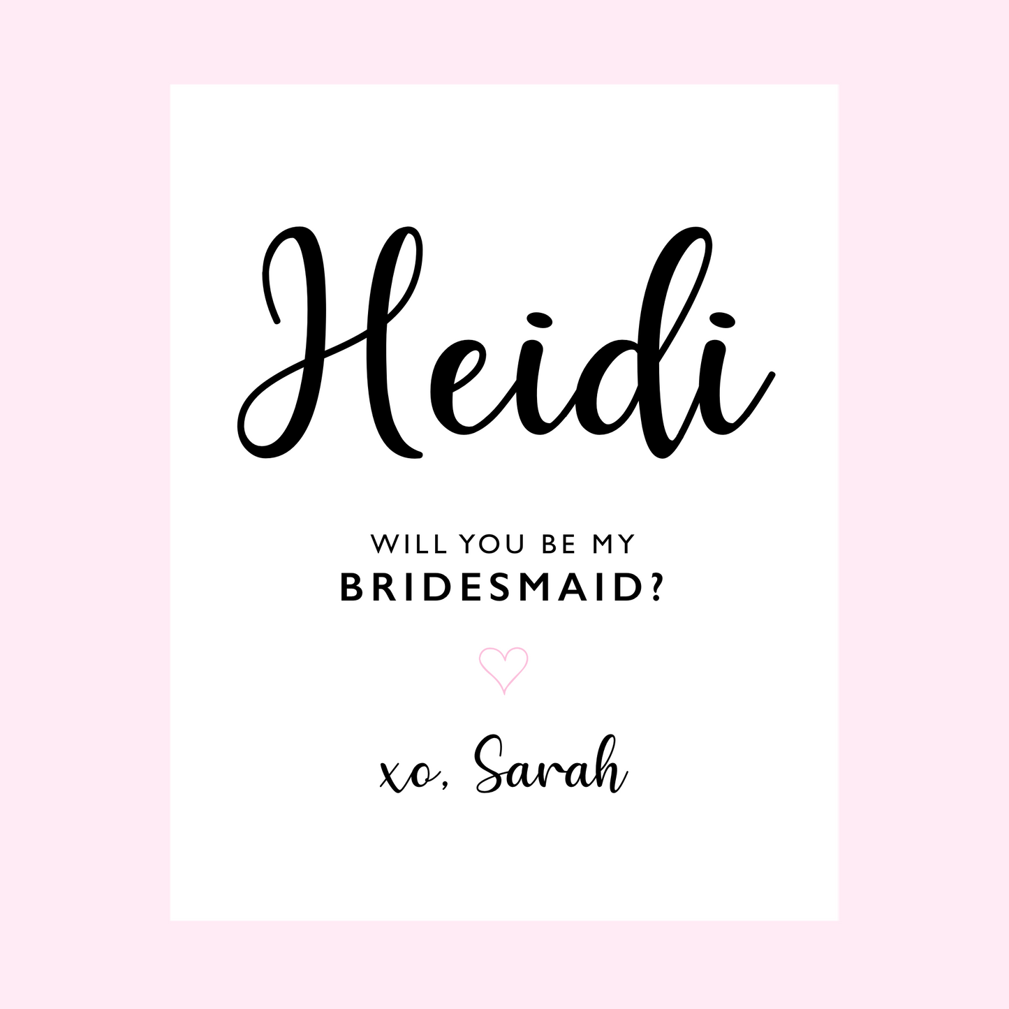 Will You Be My Bridesmaid Wine Label