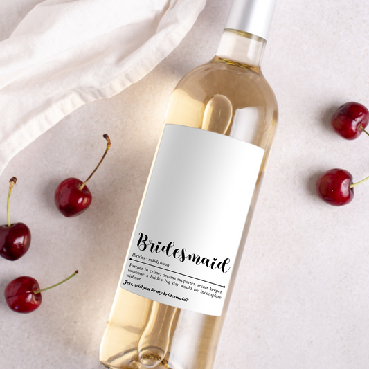 Pairs Well with Bridesmaid Duties Wine Label