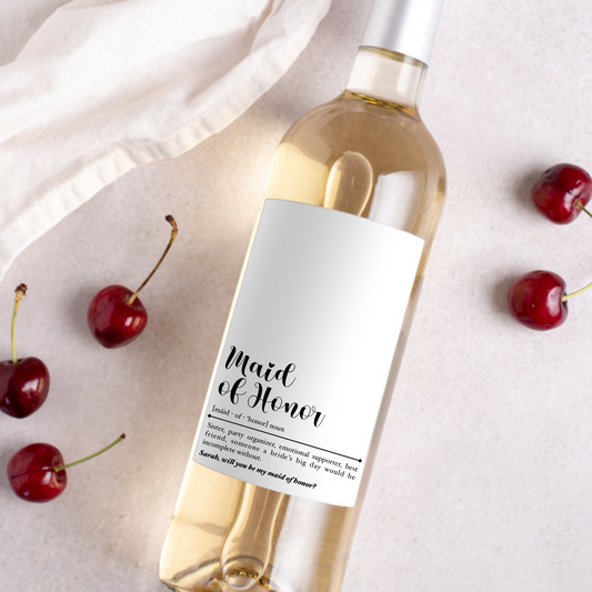 Pairs Well with Maid of Honor Duties Wine Label