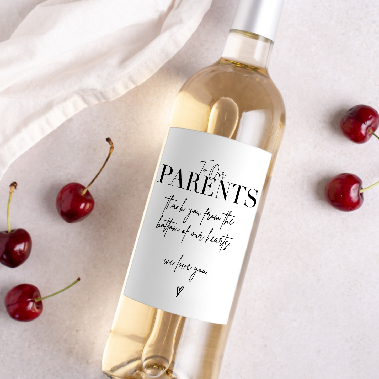 Thank You Parents Weddding Day Wine Labels