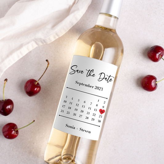 Save The Date Wedding Wine Label