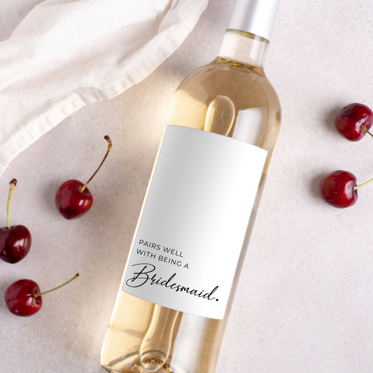 Pairs Well with Birdesmaid Duties Wine Label