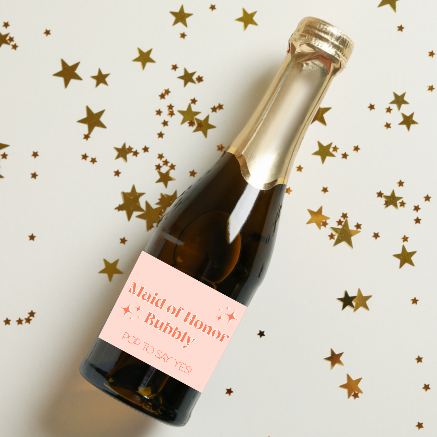 Maid of Honor Bubbly Champagne Label