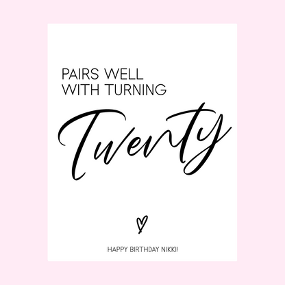70th Birthday Wine Label