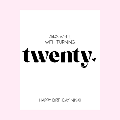 80th Birthday Wine Label