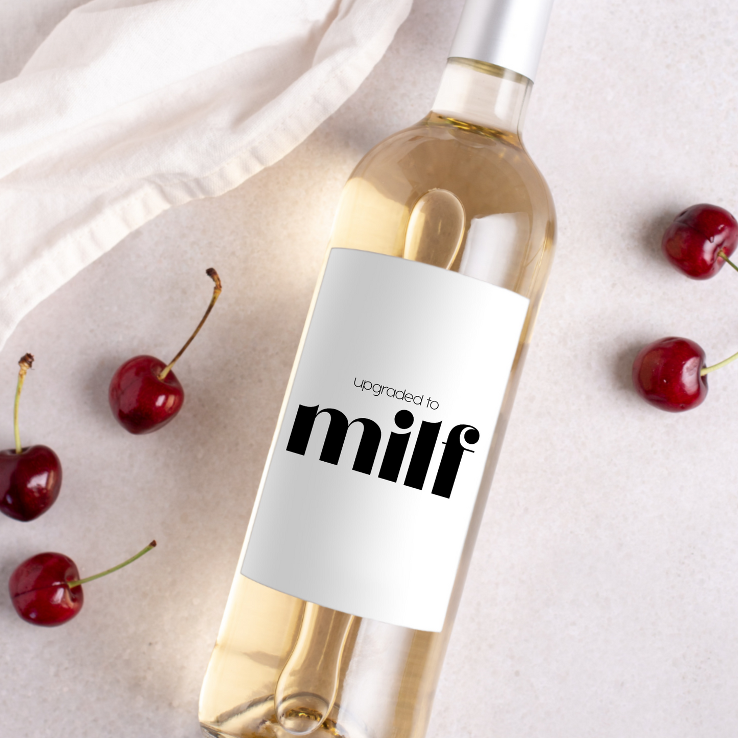 Upgrade to Milf New Mom Gift Wine Label