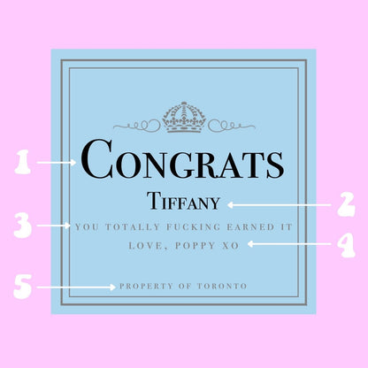 Graduation Champagne Labels | Promotion Gift | New Job Gift for Her | Gift for Him | Retirement Gift | Prosecco Congratulations Gift |