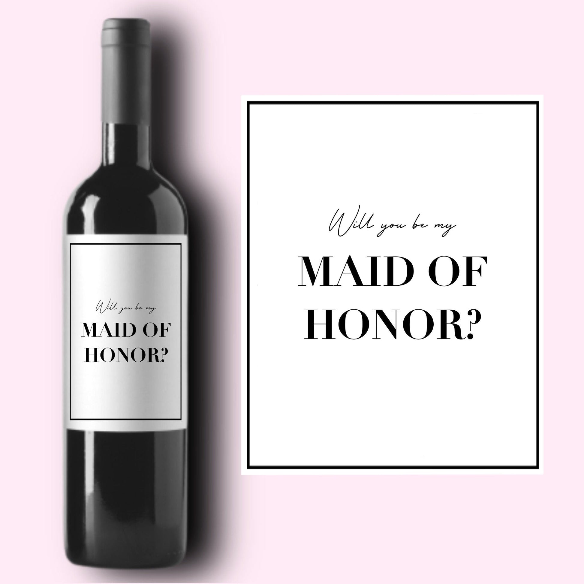 Maid of Honor Gifts | Will You Be My Bridal Party Wine Label | Bridesmaid Proposal | Bridesmaid Box | Bridesmaid Gift Bag | Bridesmaid Card