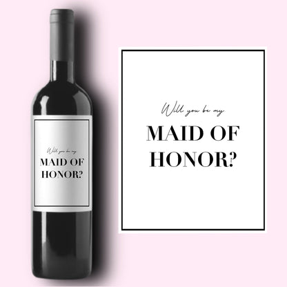 Maid of Honor Gifts | Will You Be My Bridal Party Wine Label | Bridesmaid Proposal | Bridesmaid Box | Bridesmaid Gift Bag | Bridesmaid Card