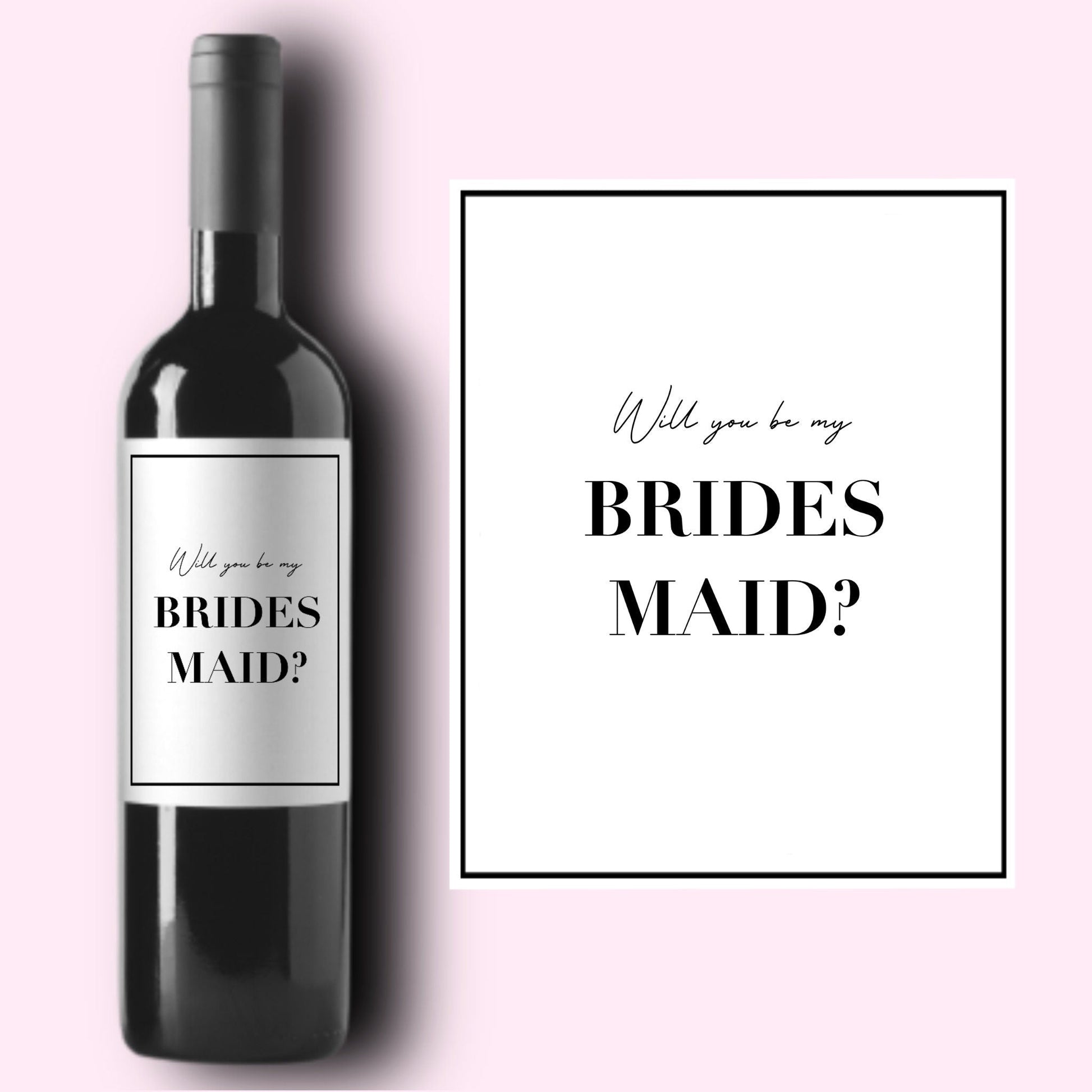 Maid of Honor Gifts | Will You Be My Bridal Party Wine Label | Bridesmaid Proposal | Bridesmaid Box | Bridesmaid Gift Bag | Bridesmaid Card