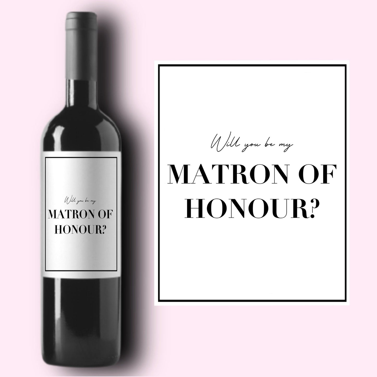 Maid of Honor Gifts | Will You Be My Bridal Party Wine Label | Bridesmaid Proposal | Bridesmaid Box | Bridesmaid Gift Bag | Bridesmaid Card