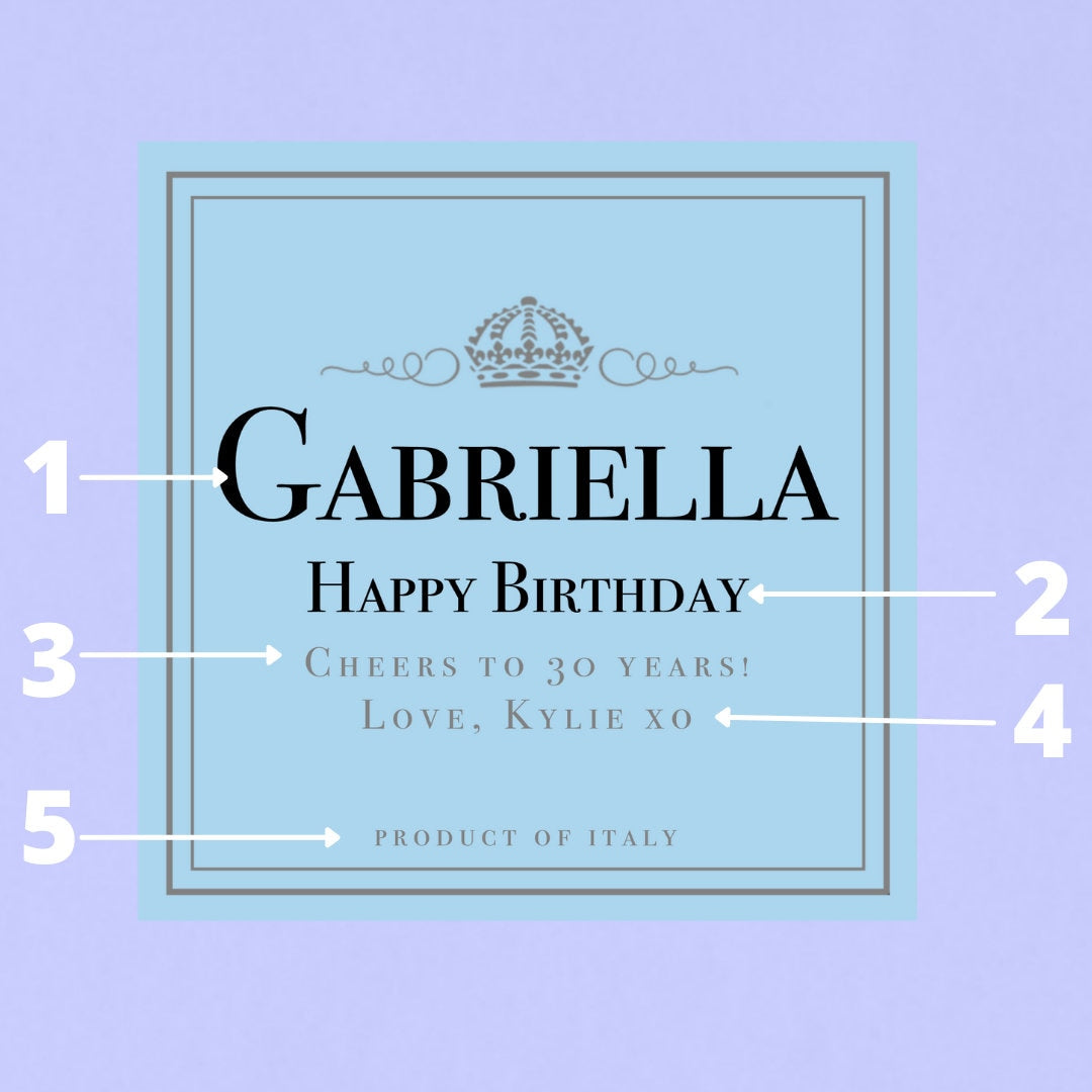 Birthday Champagne Label * Personalized Happy Birthday * Prosecco Bottle Label * Gift For Her * Funny Cute Gift Ideas * Custom * 40 * 30 *