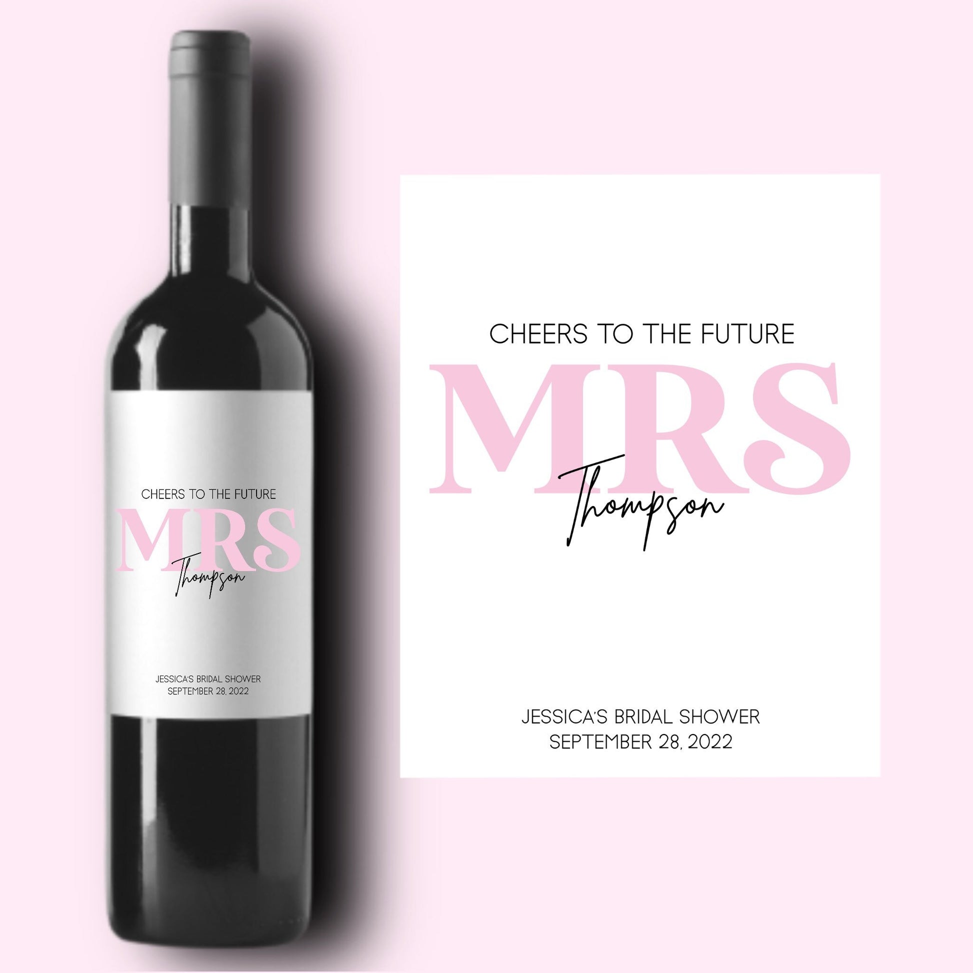 Custom Bridal Shower Wine Labels | Personalized Bachelorette Party Labels | Future Mrs | Wedding Shower Gift | Wedding Shower Decor |