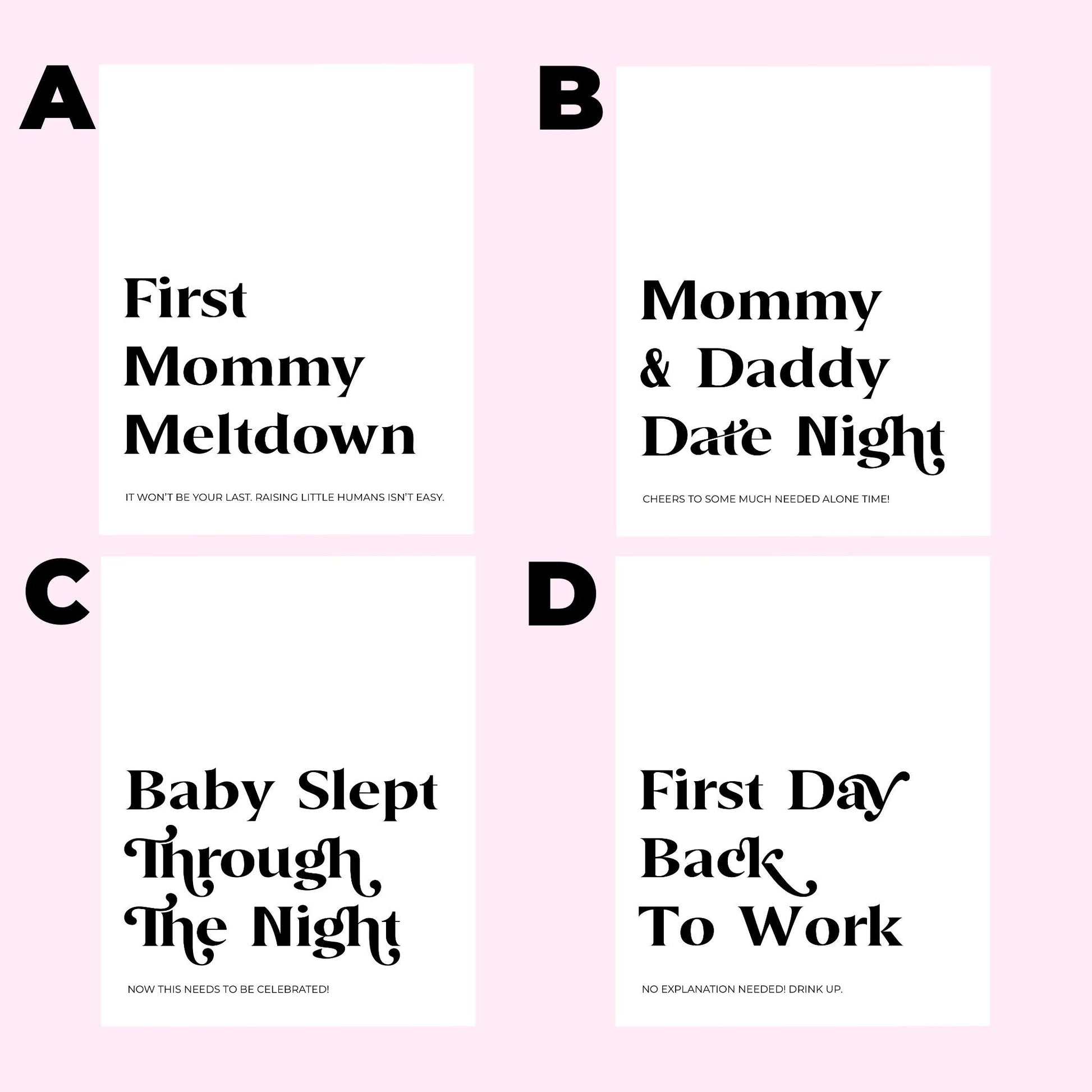 New Mom Gift Wine Labels | Mom Milestones | Mommy Milestones Labels | Baby Shower Gift | New Parents Gift | New Baby Gift |
