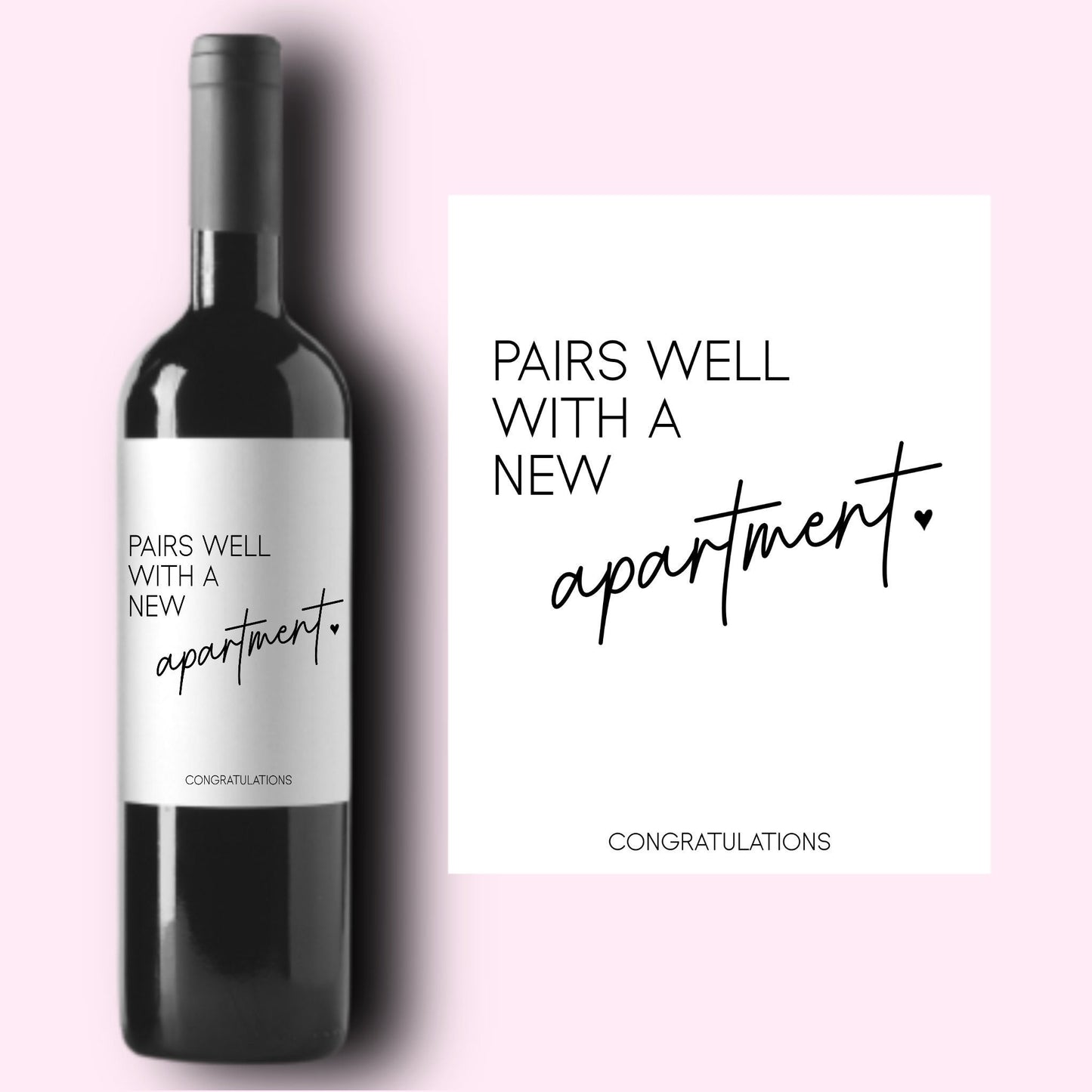 New Apartment Wine Labels * New Home * Realtor Gift * Real Estate Agent Gift * Congratulations * Pairs Well With  * Housewarming Gift *