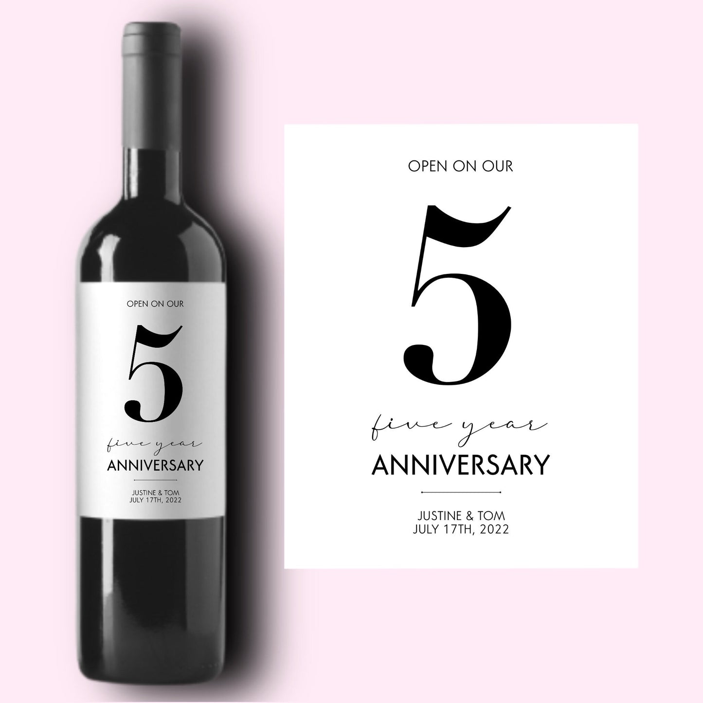 Anniversary Wine Labels * Custom Wine Label for Engagement Gift * Wedding Planning * Getting Married Moments * Bride and Groom Gift *
