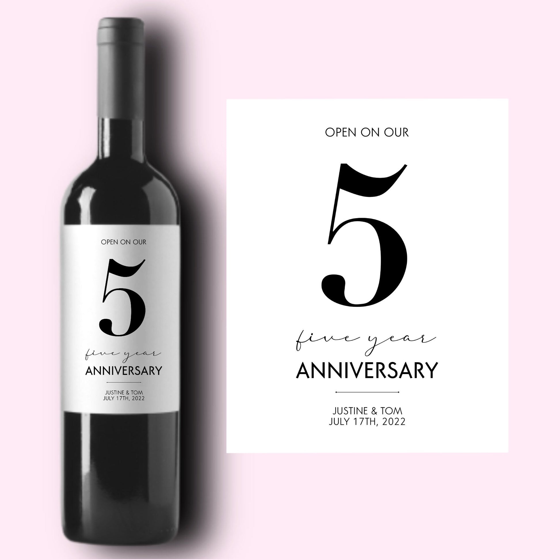 Anniversary Wine Labels * Custom Wine Label for Engagement Gift * Wedding Planning * Getting Married Moments * Bride and Groom Gift *