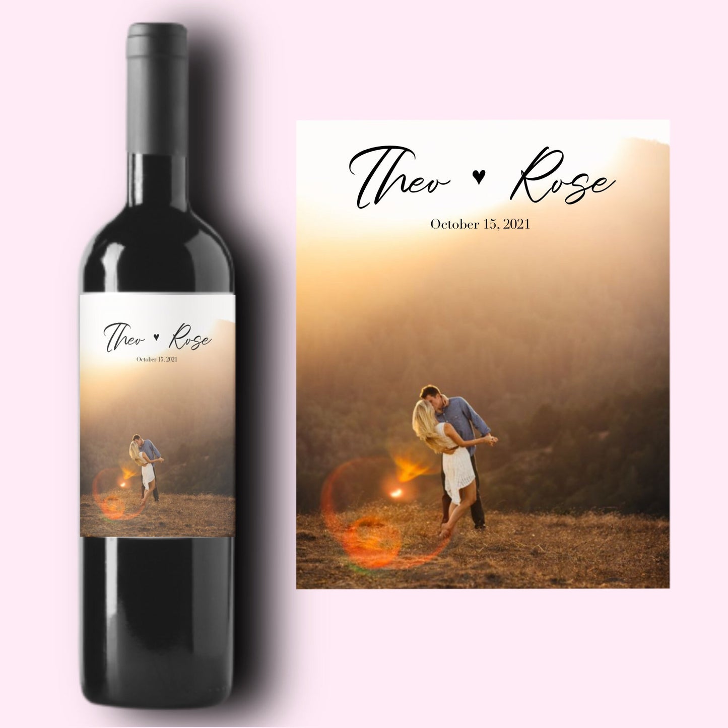 Photo Wine Labels * Custom Wine Label * Wedding Gift * Proposal Gift * Couple Gift * Wedding Decor * Center Pieces * Liquor *