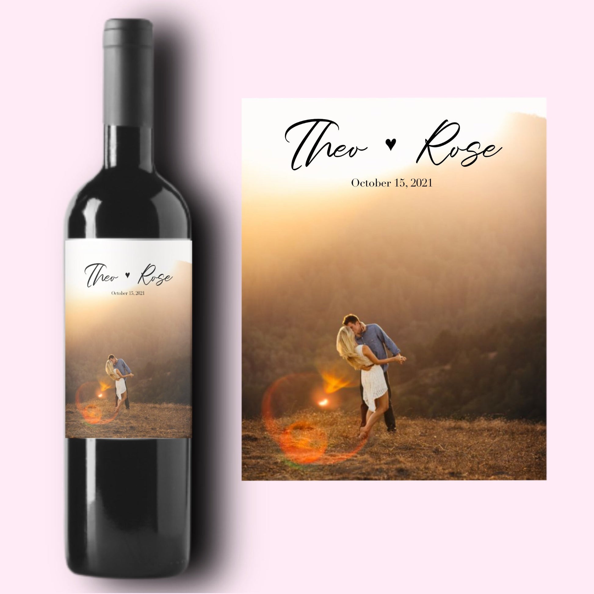 Photo Wine Labels * Custom Wine Label * Wedding Gift * Proposal Gift * Couple Gift * Wedding Decor * Center Pieces * Liquor *