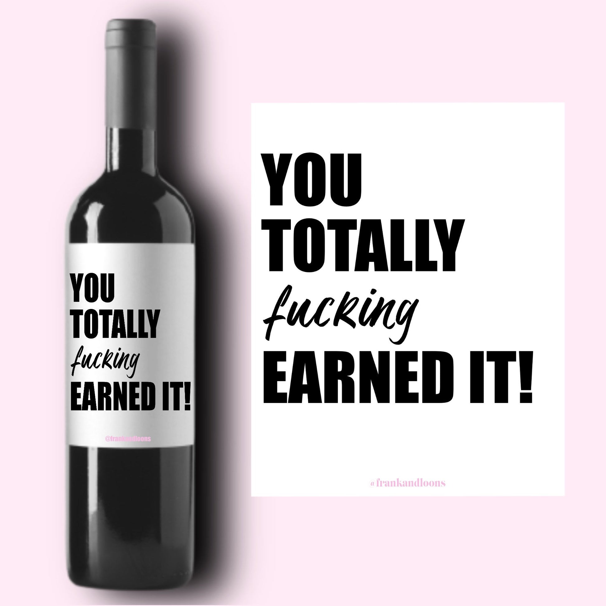 New Job Wine Label * Promotion Gift * New Job Gift for Her Gift for Him * Retirement Gift * New Job Card * Totally Earned It * Congrats *