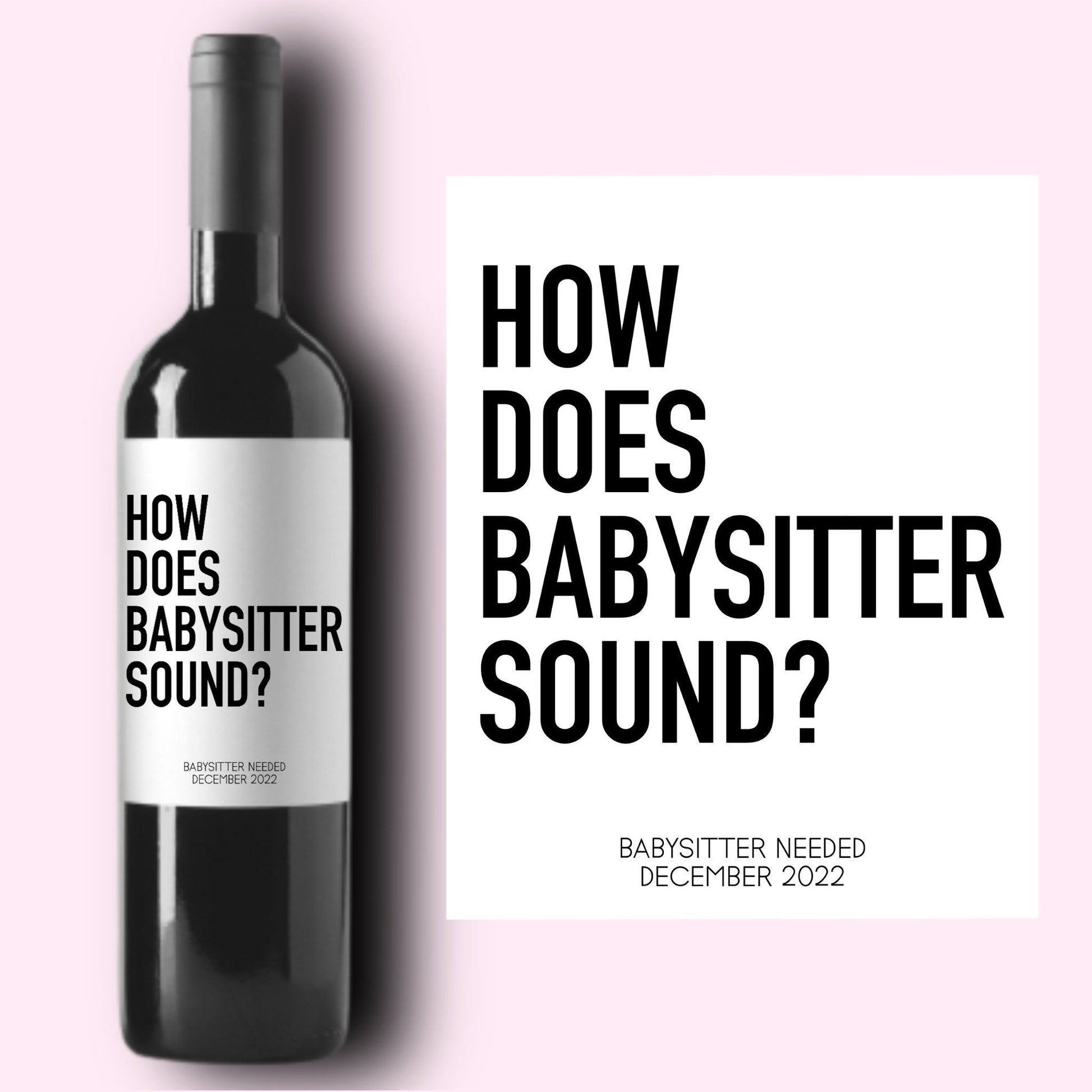 Baby Announcement Wine Labels * Personalized Pregnancy Gift * Grandparents Gift * Babysitter Needed * Aunt Uncle Gift * Friend Gift New Baby