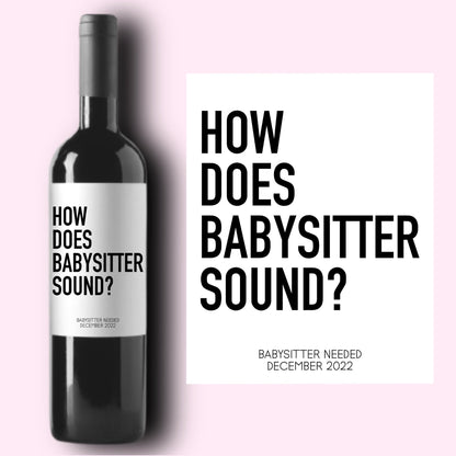 Baby Announcement Wine Labels * Personalized Pregnancy Gift * Grandparents Gift * Babysitter Needed * Aunt Uncle Gift * Friend Gift New Baby