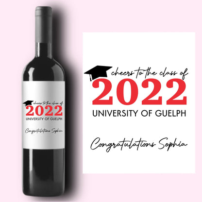 Graduation Wine Labels | Graduation Gift Idea | New Grad Gift for Her | Grad Gift For Him | Class of 2022 | Congratulations Wine Gift |