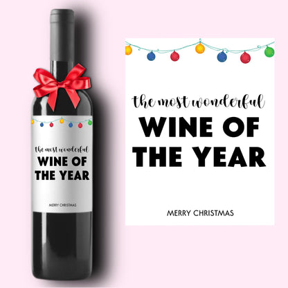 Funny Holiday Christmas Wine Label * Custom Wine Labels * Wonderful Wine * Liquor Label * Hostess Gift * Holiday Party * Hanukkah Dinner *