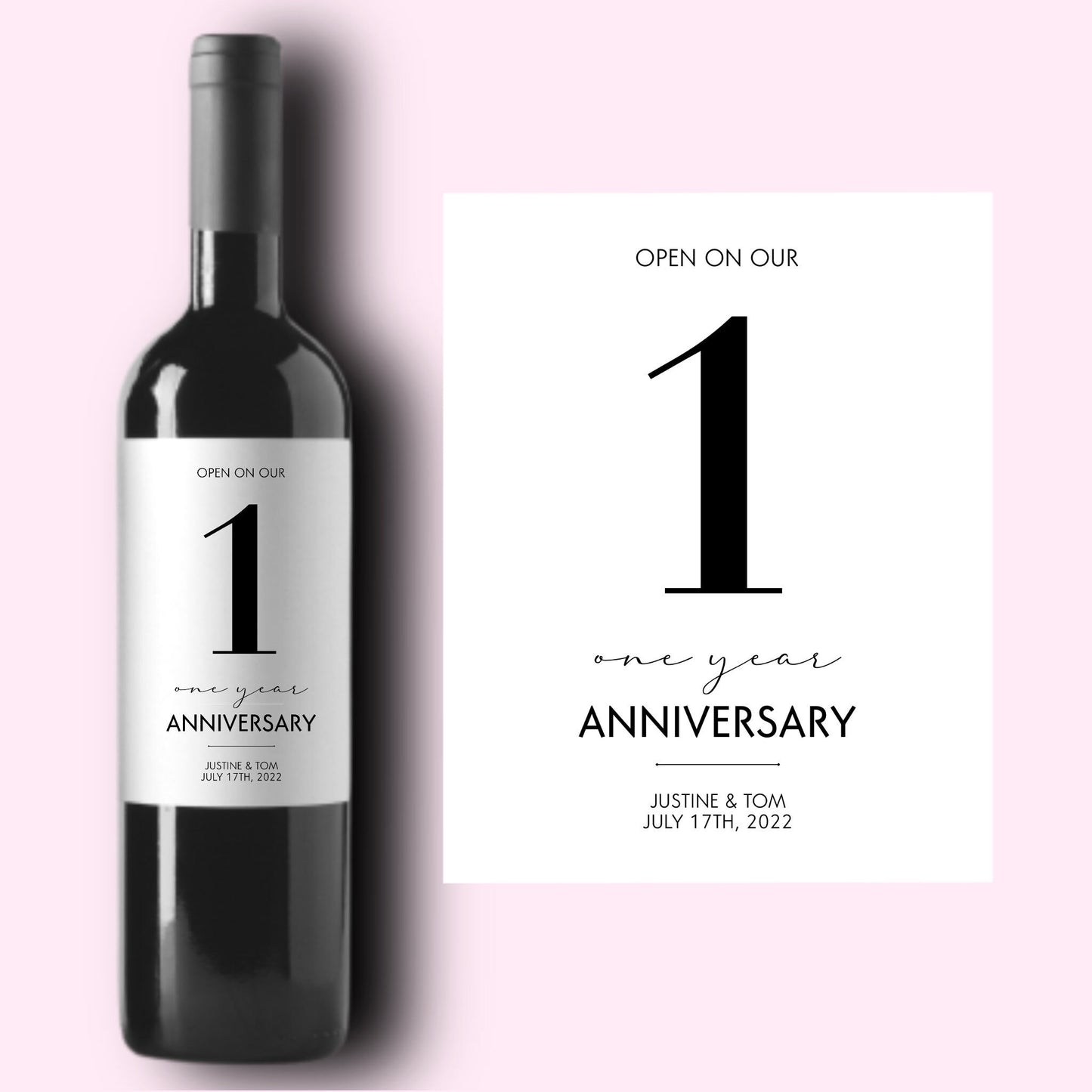 Anniversary Wine Labels * Custom Wine Label for Engagement Gift * Wedding Planning * Getting Married Moments * Bride and Groom Gift *
