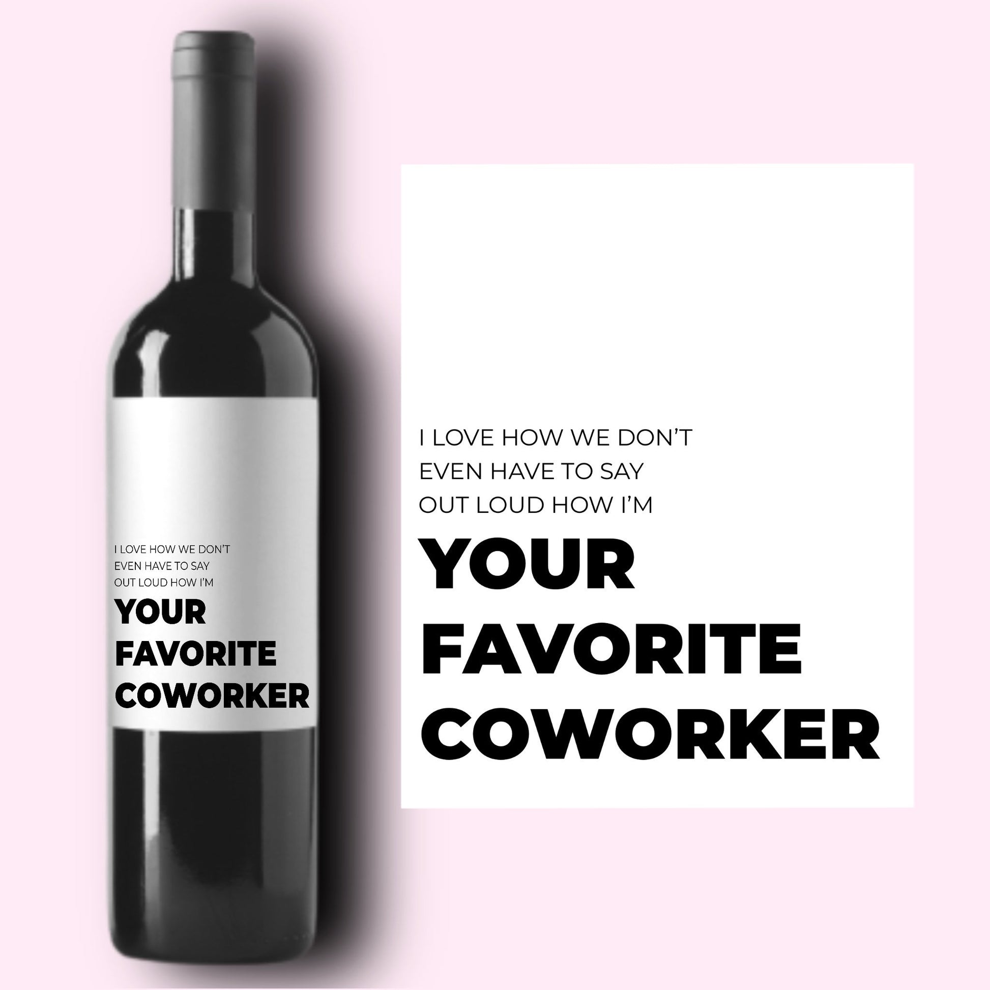 Funny Work Wine Label * Custom Wine Labels * Favorite Coworker * Favourite * Liquor Label * Colleague Gift * Funny Friend Gift * Holiday *