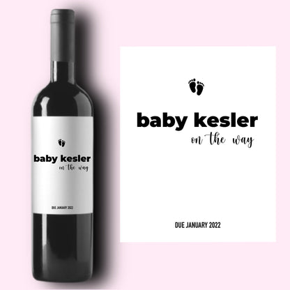 Baby Announcement Wine Labels * Personalized Pregnancy Announcement Gift * Grandparents Gift * We're Having A Baby* Aunt and Uncle Gift *