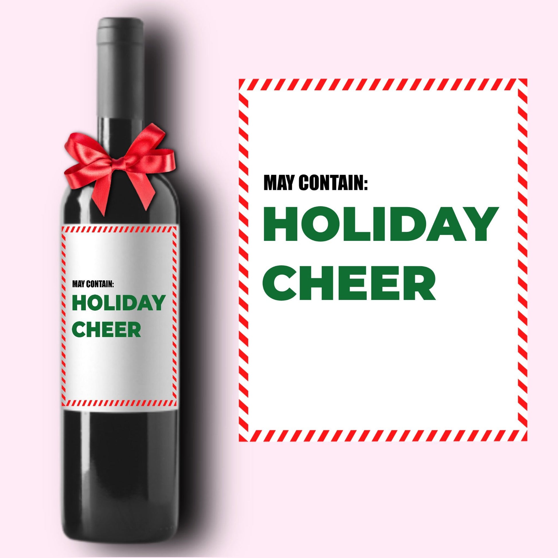 Funny Holiday Christmas Wine Label * Custom Wine Labels * Holiday Cheer * Liquor Label * Hostess Gift * Holiday Party * Hanukkah Dinner *