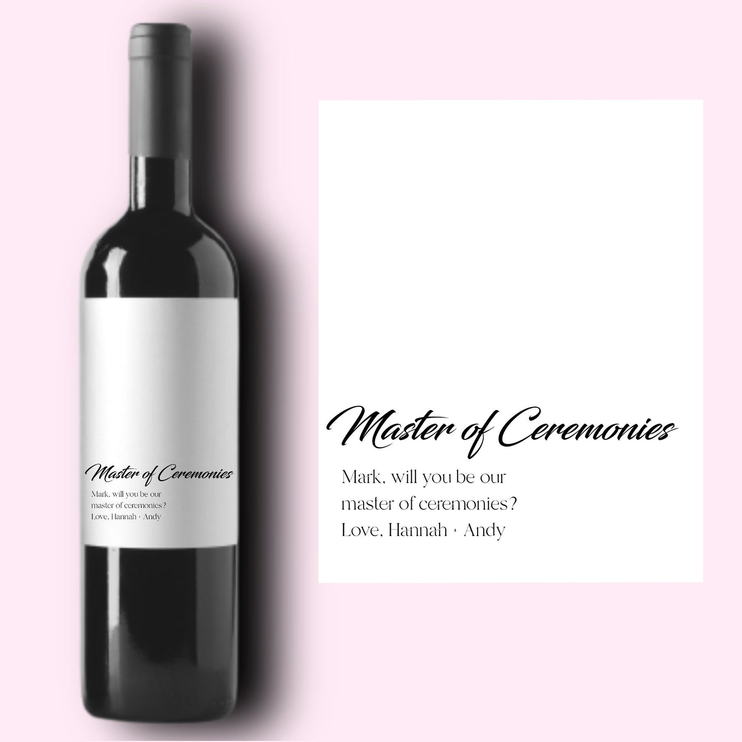 MC Gift | Master of Ceremonies Proposal | MC Wine Label | Mc Gift Idea | Gift for Wedding MC | Gift Idea for Master of Ceremonies |