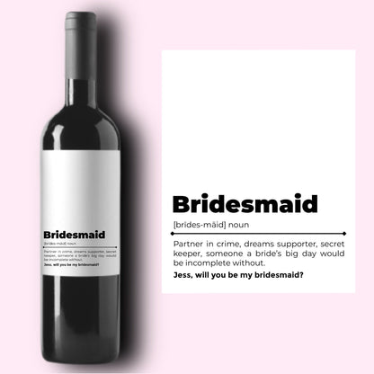 Bridesmaid Proposal Wine Labels | Maid of Honor Proposal | Will You Be My Bridesmaid | Bridesmaid Gift Box | Wedding Party Gifts |