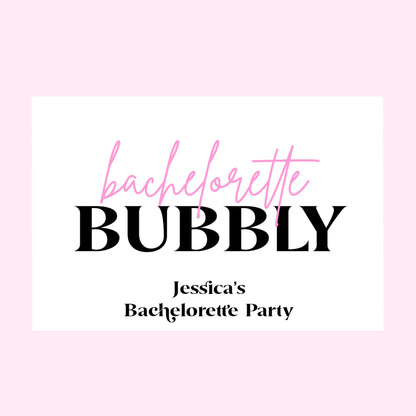 Mini Champagne Bottle Label | Bachelorette Party | Retro Hippie Blue Pink Rainbow | Personalized Wine Mini Champagne Labels